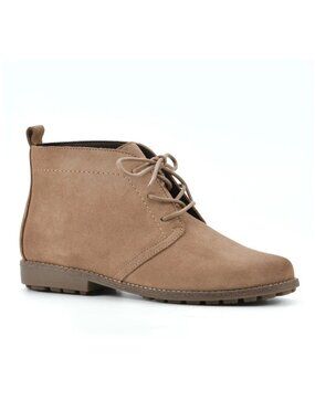 Genuine Suede Leather White Mountain Auburn Women's Lace Up Ankle Boots Size 9.5